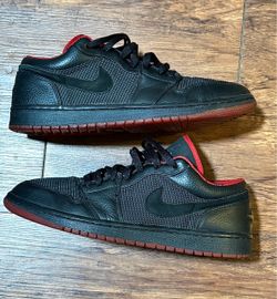 Rare 🫪!! 2007 Air Jordan 1 Retro Low Black Metallic Silver Red Size 11 !