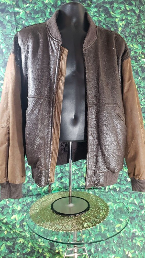 Field & Stream Mens XL Brown Suede Jacket Vintage 80s Bomber Lined
