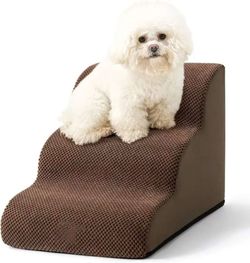 3 Tiers Foam Dog Ramps/Steps,Non-Slip Dog Steps,Extra Wide Deep Dog Stairs,High Density Foam Pet