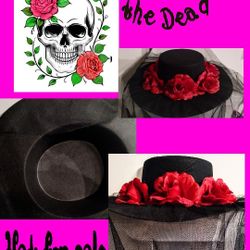🌹WOMEN'S GOUCHO STYLE HAT🌹Day Of The Dead