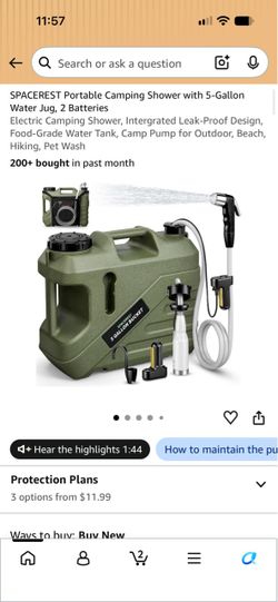 Portable 5 Gallon Camp Water Tank with Pump