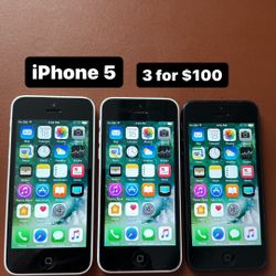 iPhone 5. All 3 For $100! Like New And Unlocked!