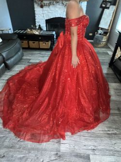 Beautiful New Red Glittery  Quince  Dress