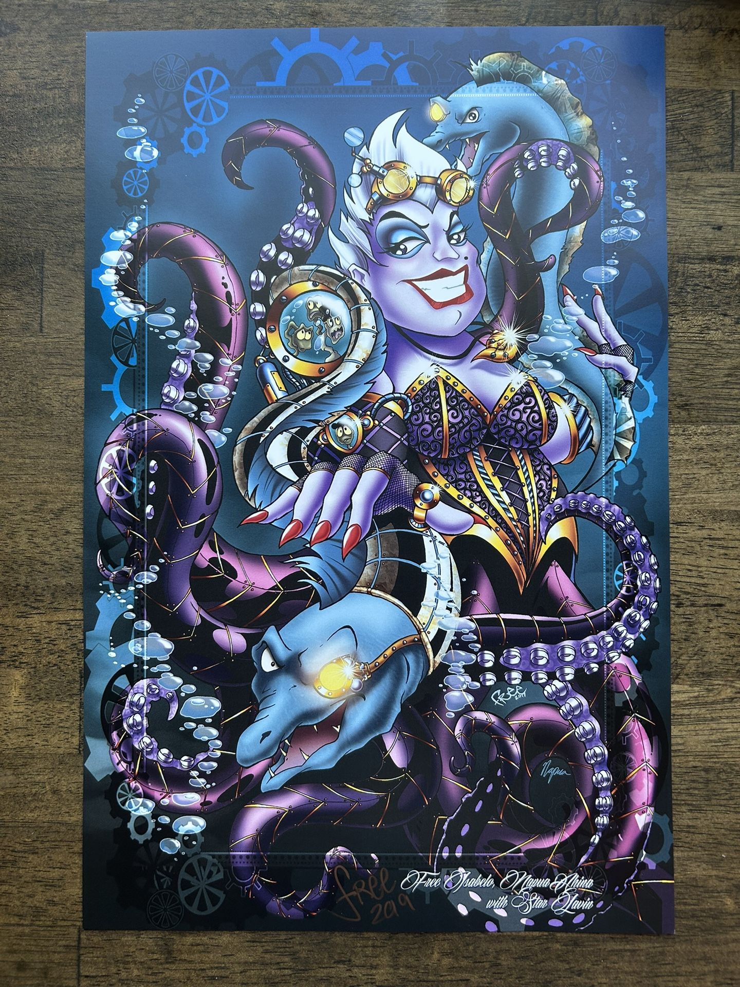 Steampunk Ursula 11x17 Poster Signed By Free Isabelo