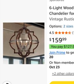 6-Light Farmhouse Chandelier NEW Rustic Beautiful Light
