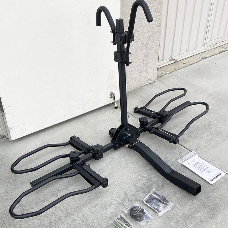 $115 (New in box) Heavy Duty 2-Bike Rack, Wobble Free Tilting Electric Bicycle Carrier 160lbs Capacity, 2” Hitch