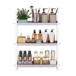 Cute Little Stand - The image displays a 3-tiered countertop organizer shelf designed for use in a bathroom, on a vanity, or on a desk