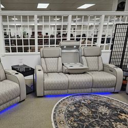 New⛲$10 Down Payment Finance ⛲Boyington Power Reclining Sofa▪️# Couch # Living Room Set Options Available 