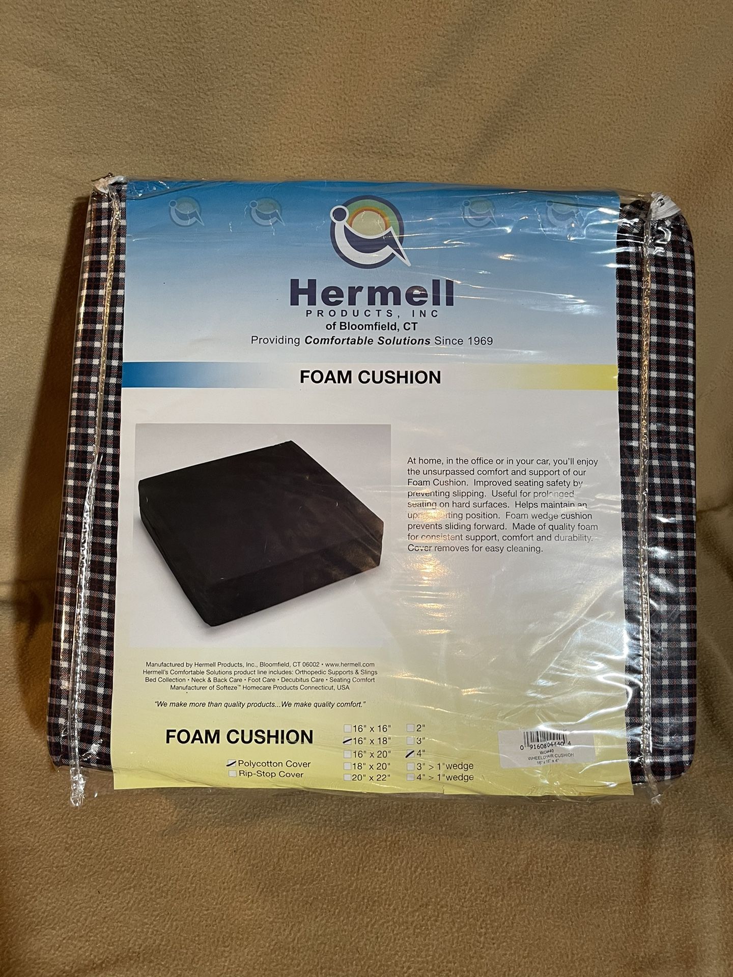 Foam cushion for wheelchair