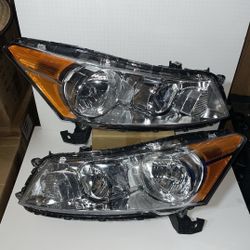 4 Door Sedan Honda Accord Chrome Amber Headlights for 2008 to 2012