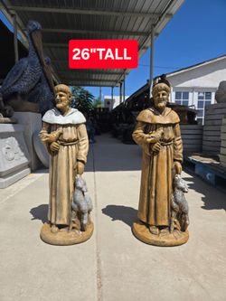 CONCRETE SAINT FRANCIS STATUES $90 EACH (26" INCH TALL) CEMENT
