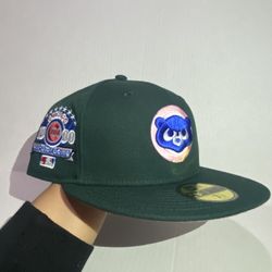  Chicago Cubs Cap Fitted Green 7 1/4