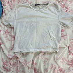 Zara White Crop Top (Used)