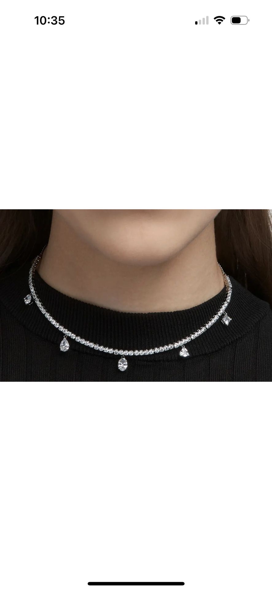 Swarovski Tennis Deluxe Choker Necklace (contact info removed) ~ Rhodium Plated, Cubic Zirconia
