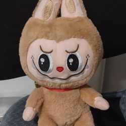 Labubu stuffed animal with bell,10 inch high.