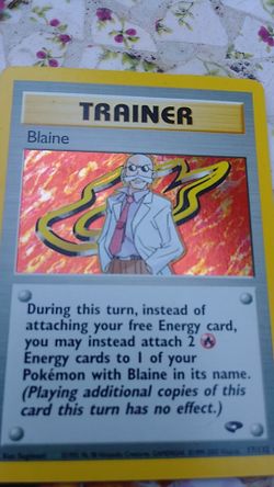 Pokemon Card Blain Trainer Hollographic