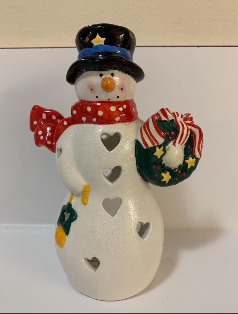 Snowman Statute Christmas Candle Tree Wreath Candy Cane Gift