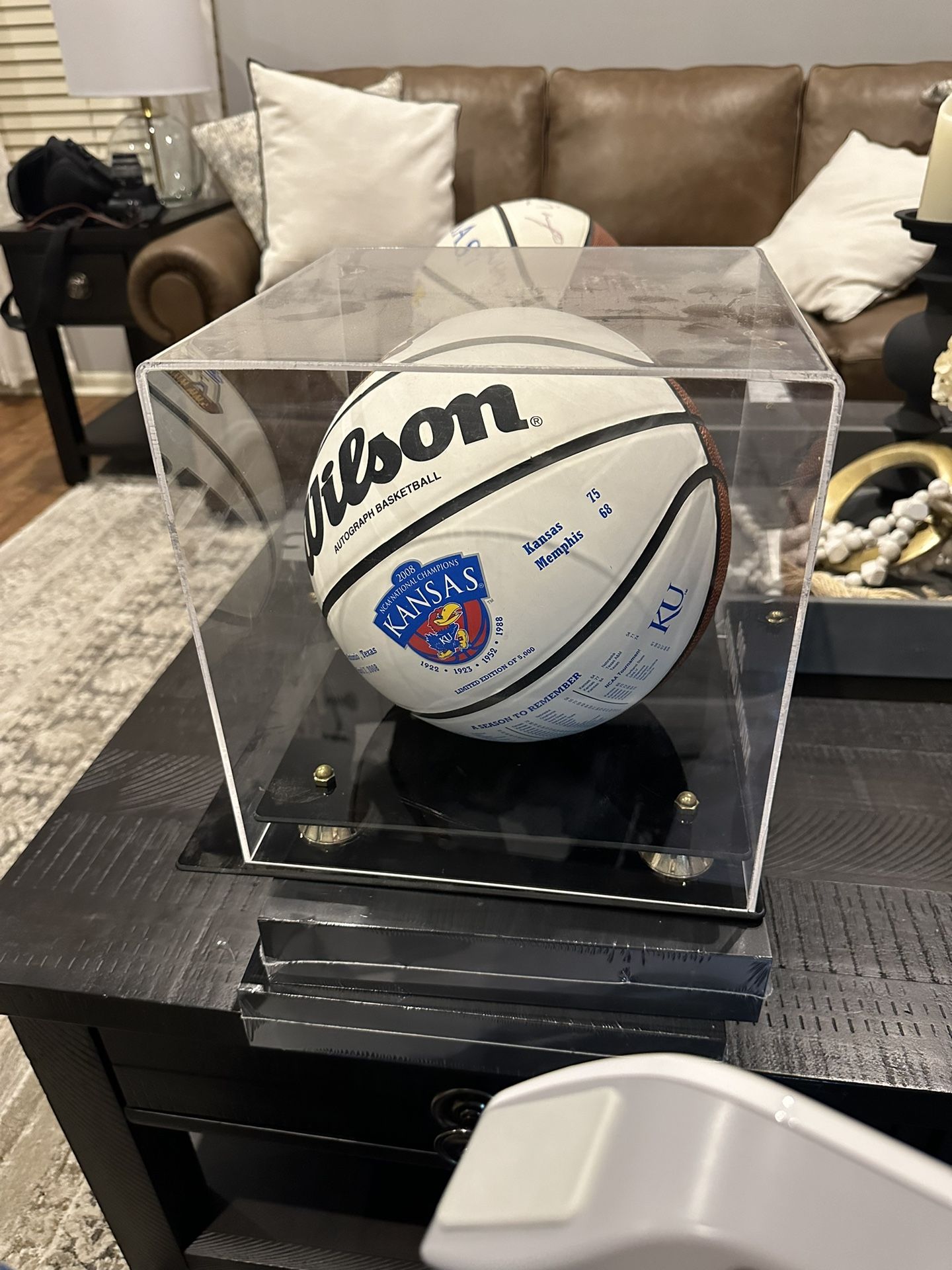 KU 2008 Championship Commemorative Basketball And Case