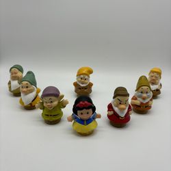 Fisher Price Disney Little People Snow White and the Seven Dwarfs Lot Figures 