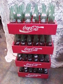 Coca-Cola crates with empty bottles