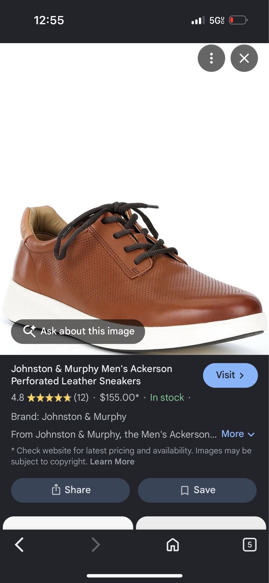 Johnston & Murphy men’s Ackerson leather