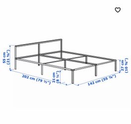 IKEA Grimsbu FULL bed frame in white — comes with wooden slats
