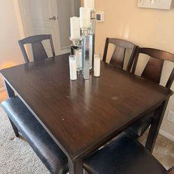 Dining Table Set w/ Bench & Chairs – Must Sell (Moving)