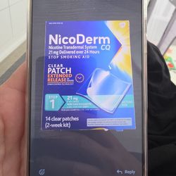 NicoDerm CQ 21mg Nicotine Patches – New Sealed Box / Caja Nueva Sellada