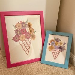 Dried  / Pressed Flower Frame Room Decoration