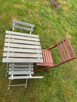 IKEA outdoor table with 3 chairs