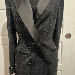 Size Small naked wardobe black sequin blazer dress - short length