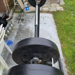 Weight Rack With Weight Bar and Weights