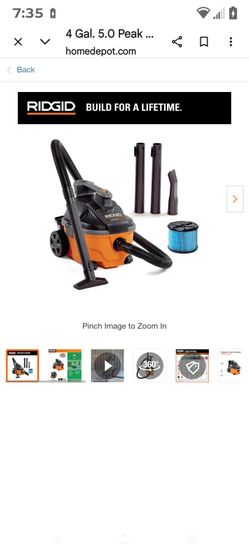 RIDGID 4 Gal. 5.0 Peak HP Wet/Dry Vac