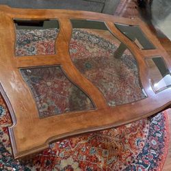 Bernhardt Ornate Solid Wood & Glass Coffee Table – Traditional Old World Style