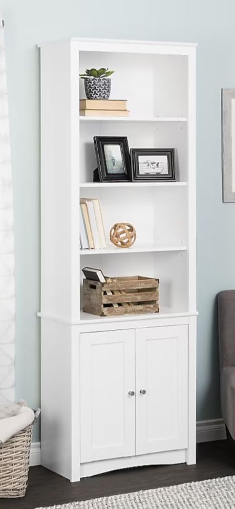 White 6 Shelf Bookcase (26.25-in W x 80-in H x 14.5-in D)