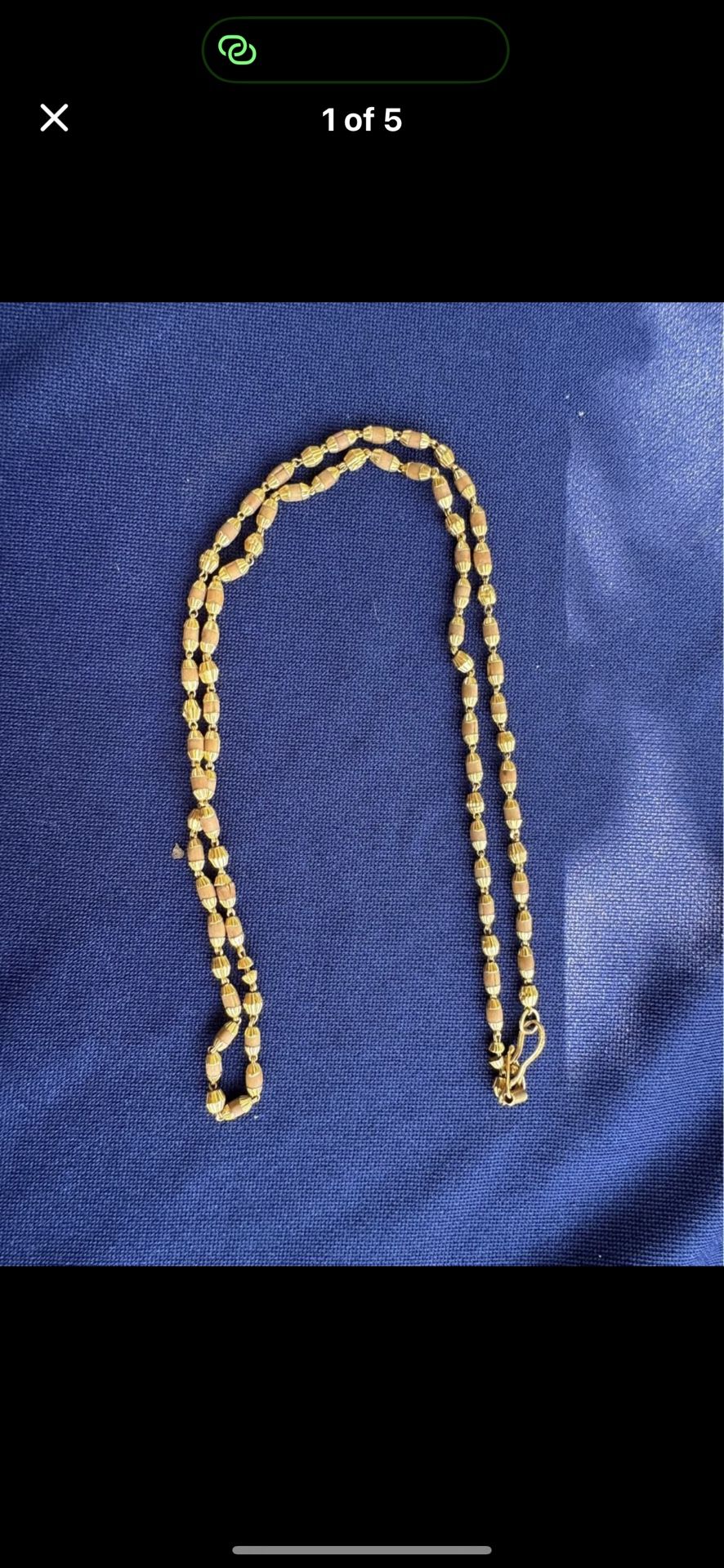 Tulsi mala 22k gold chain