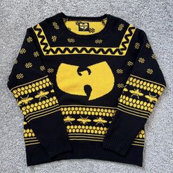 🔴Wu-Tang Sweater Size Medium Xmas Christmas Black Yellow Rza Ghostface Killah