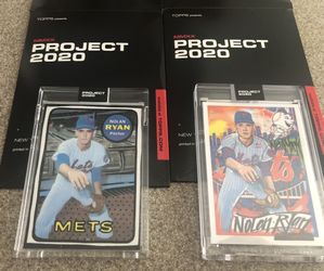 Lot of 2 - New York Mets - Nolan Ryan - Topps Project 2020 Baseball Cards, THICK 130 pt
