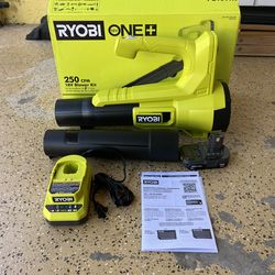 RYOBI ONE+ 18V 90 MPH 250 CFM Cordless Battery Leaf Blower/Sweeper with 2.0 Ah Battery and Charger