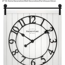 Barn door style clock