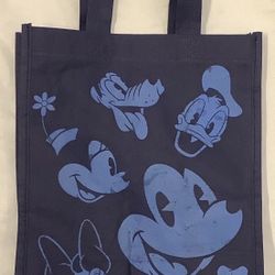 Walt Disney Store Blue Tote Bag Mickey Minnie Mouse Donald Daisy Duck Goofy