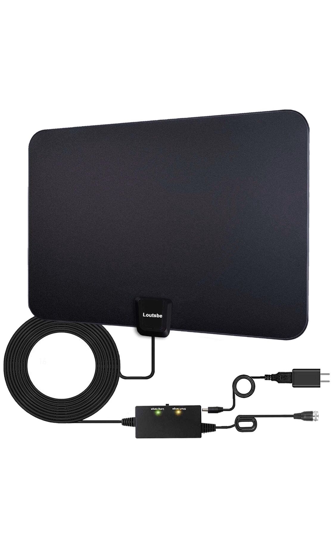 Loutsbe Amplified HD Digital TV Antenna,Indoor HDTV Digital Antenna 80 Mile,Support 4K 1080P Fire tv Stick&All Older TV's HDTV Antenna with Switch Am