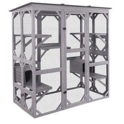 Aivituvin Walk-in Cat Enclosure AIR37, 71.1" Extra Large Outdoor Catio, Connects to House - Cat Catio