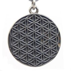 Flower of Life Charm Sterling Silver 20mm Pendant