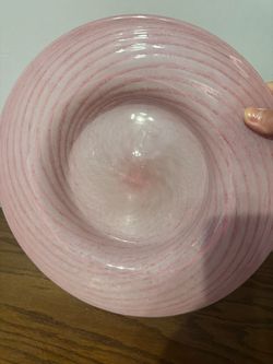 Pink Swirl Italian Glass Decorative Plate