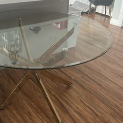 Dining Table With Gold Accents + 4 dining Chairs Included