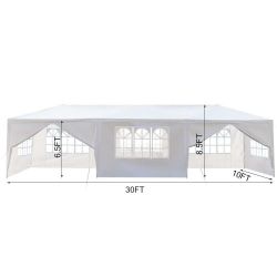 10 x 30 Wedding Canopy BBQ Party Event Tent w/ 8 removeable walls!