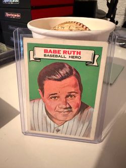 BABE RUTH 1967 TOPPS BASEBALL WHO AM I #12 NEW YORK YANKEES CLEAN!!!
