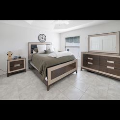 Gold And Wood Bedroom Set