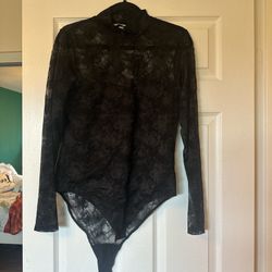 H And M Black Lace Bodysuit